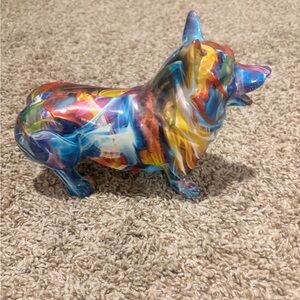Colorful Abstract Corgi Figurine